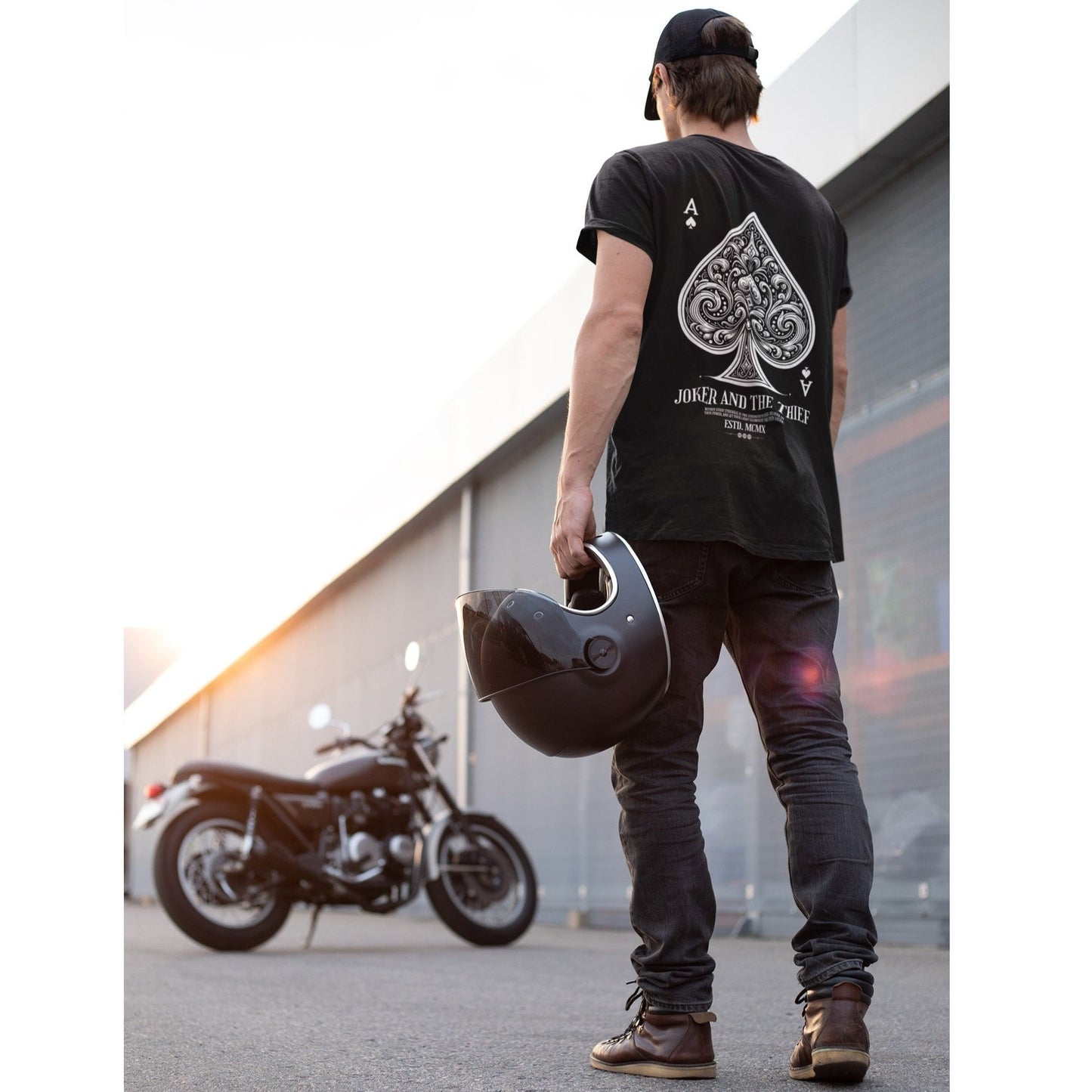 Ace Of Spade Printed Oversized Black T-shirt