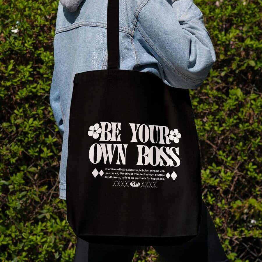 Be Your Own Boss Printed Canvas Tote bag