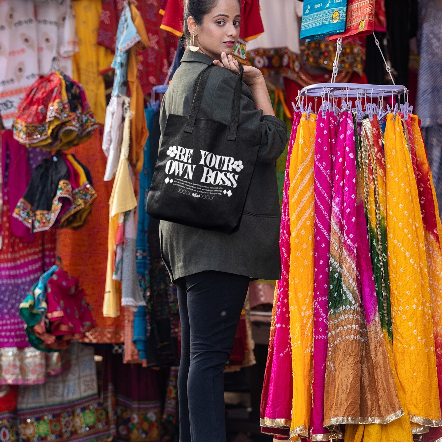 Be Your Own Boss Printed Canvas Tote bag