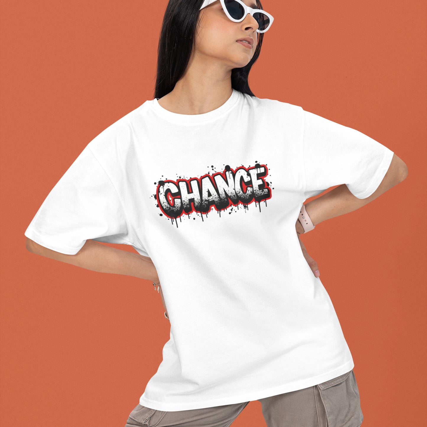 Surf N' Swipe Chance Tee - Flaming Dice - Man wearing the t-shirt