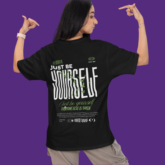 Just Be Yourself  Oversized Cotton T-Shirt