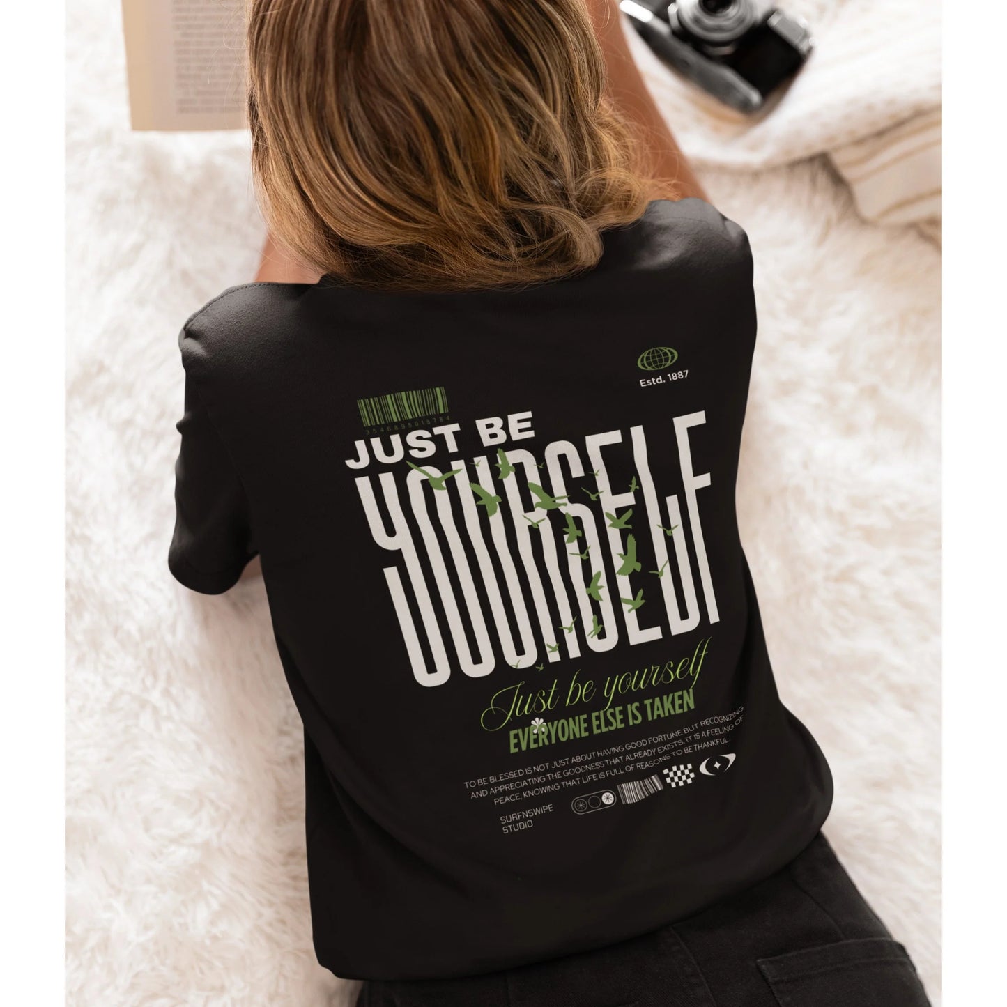 Just Be Yourself  Oversized Cotton T-Shirt