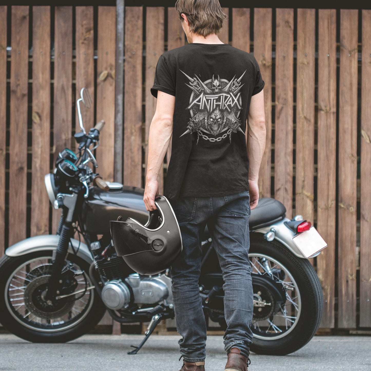 Metal Band Anthrax Logo Supima Black Cotton Tee