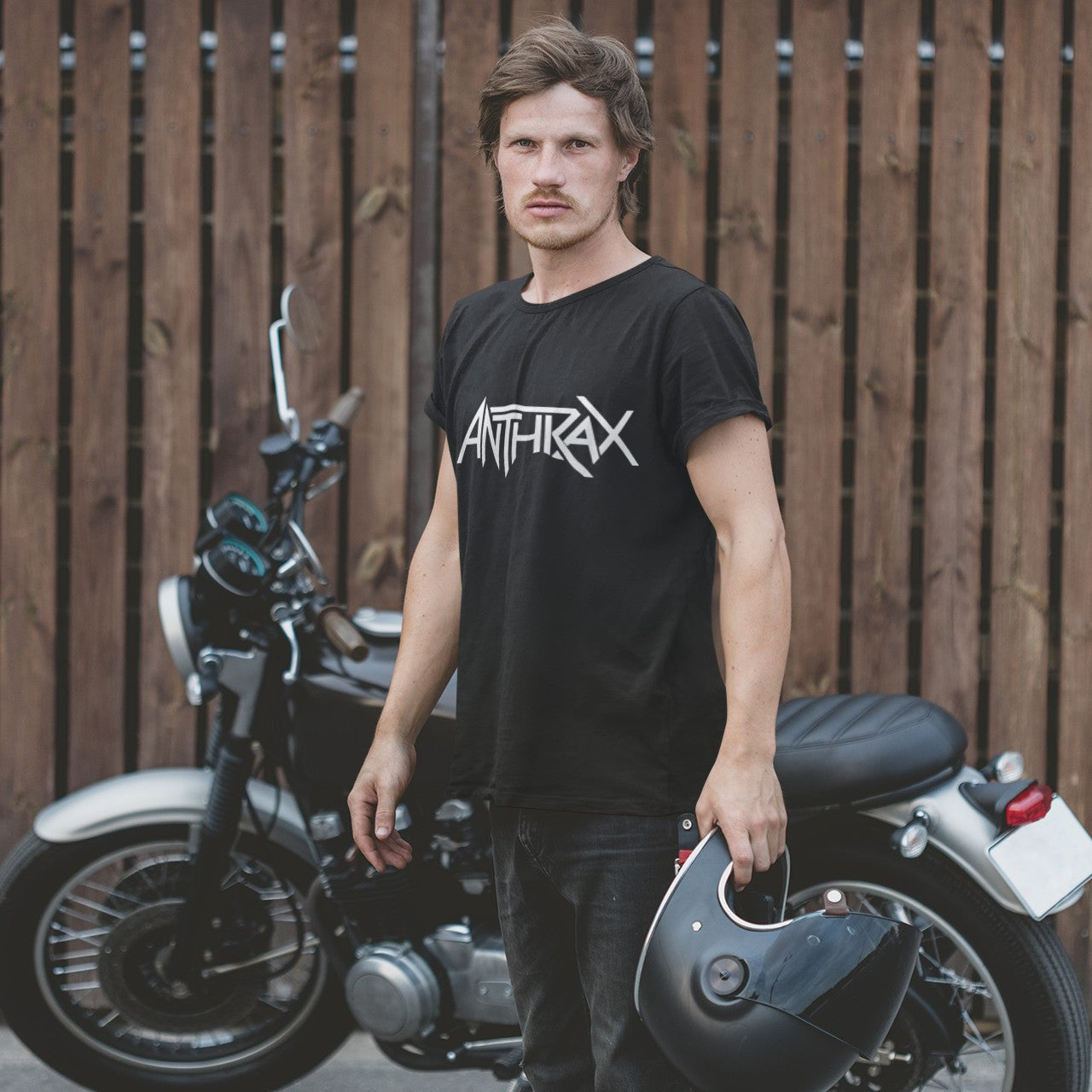 Metal Band Anthrax Logo Supima Black Cotton Tee