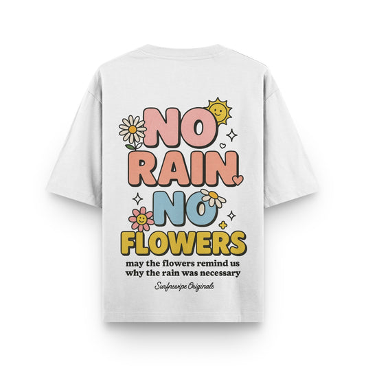 No Rain No Flowers Retro T-Shirt - Back View