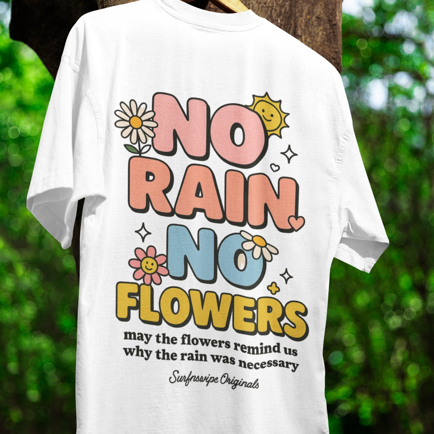 No Rain No Flowers Retro T-Shirt
