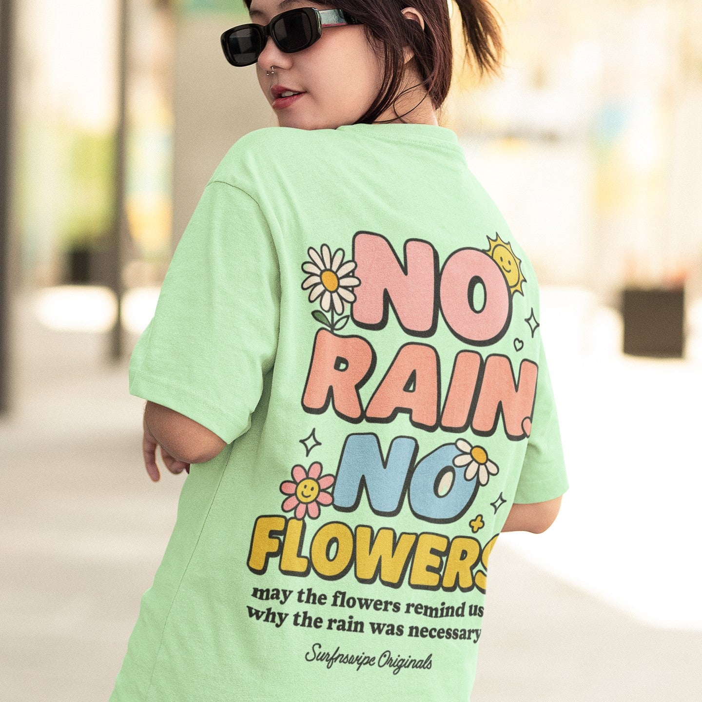 No Rain No Flowers Retro T-Shirt