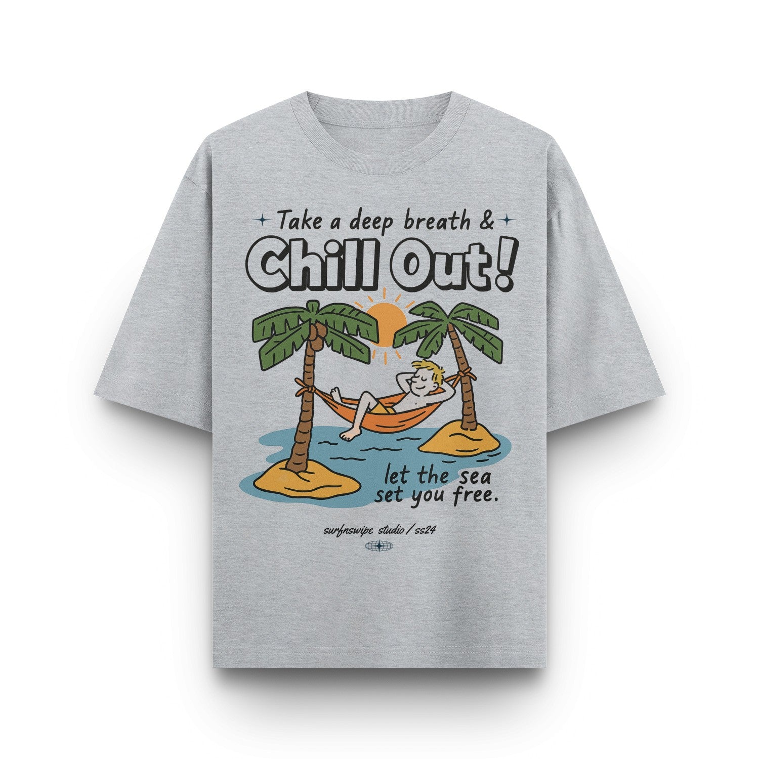 oversized t-shirt featuring a cartoon graphic