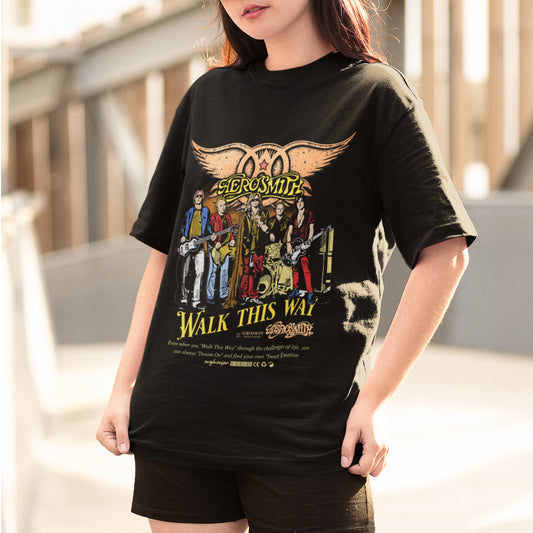 Oversized Aerosmith Band Graphic T-Shirt