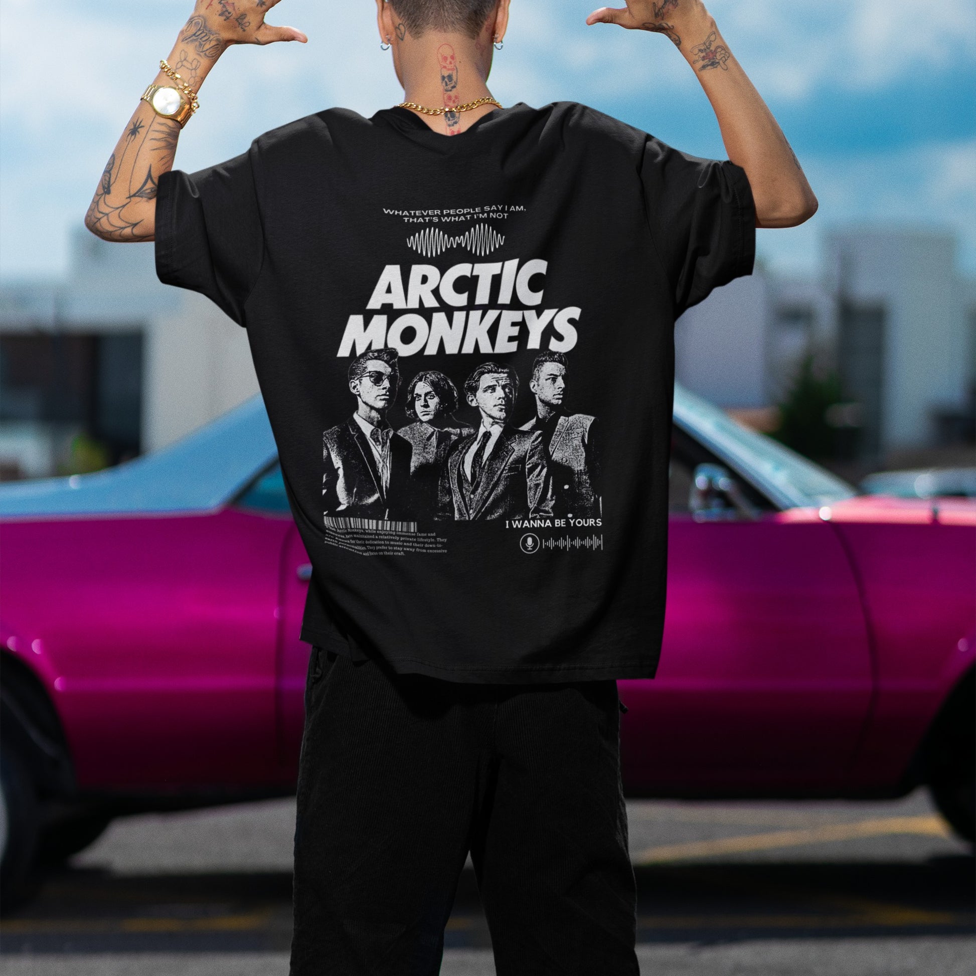 Oversized Arctic Monkeys Vintage-Inspired Tee