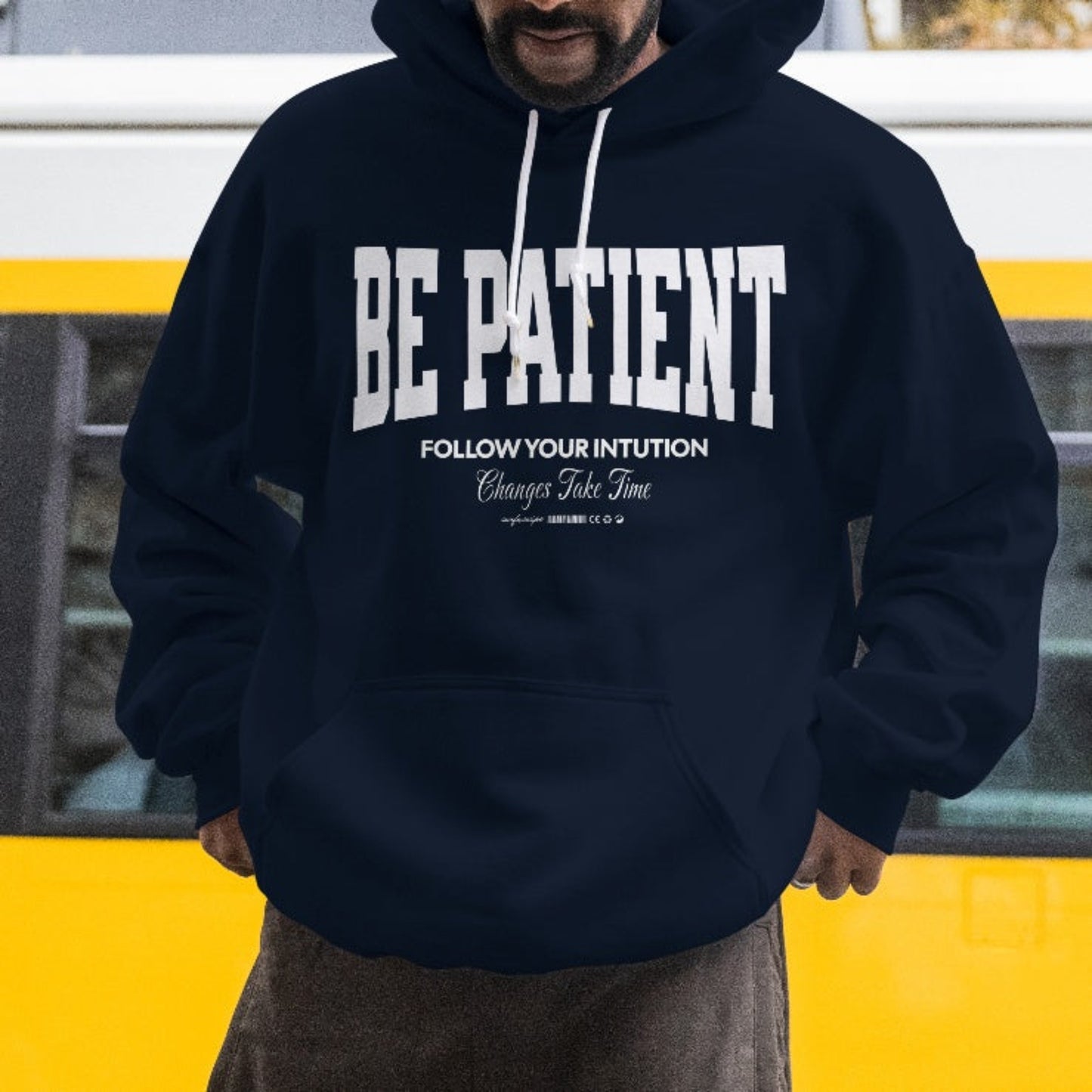 Oversized Be Patient Print Hoodie
