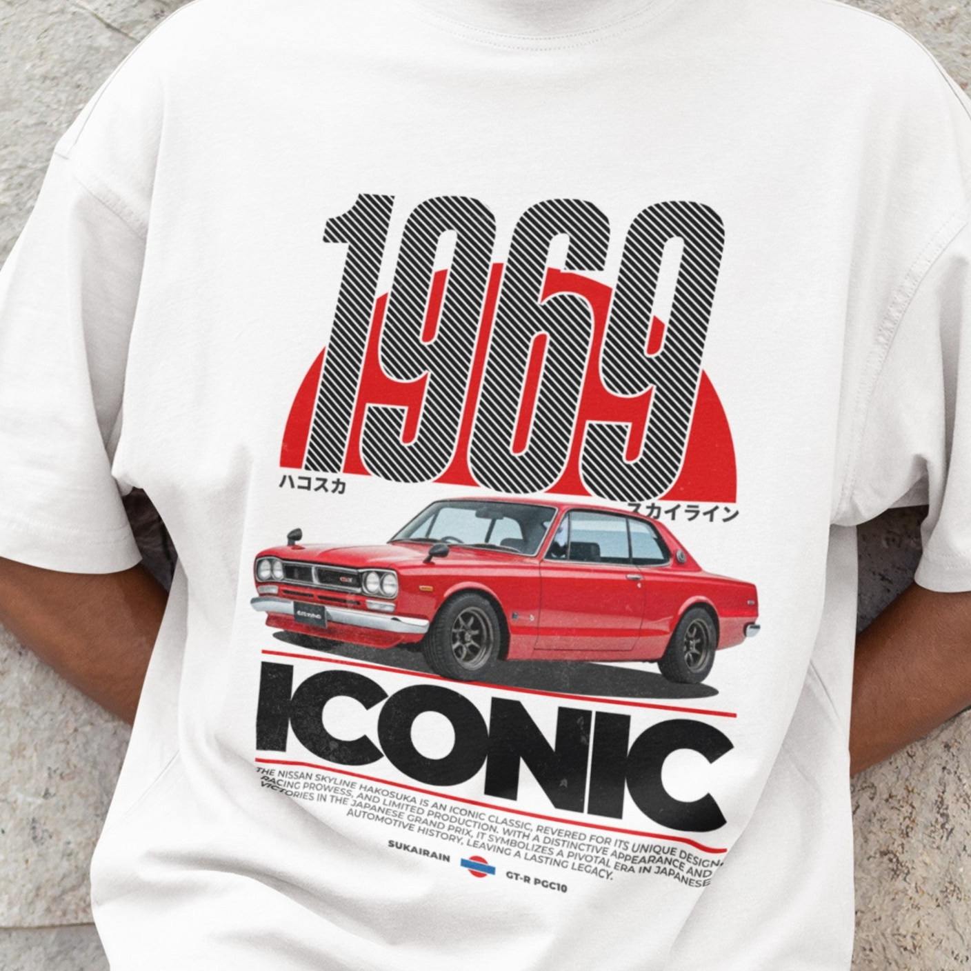 Unisex Oversized Hakosuka GT-R V8 T-Shirt for JDM Enthusiasts