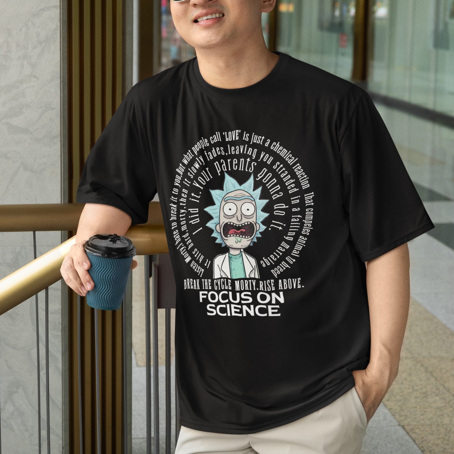 Oversized Rick and Morty "Love is a Chemical Reaction" T-Shirt