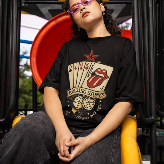 Rolling Stones t-shirt featuring playing cards