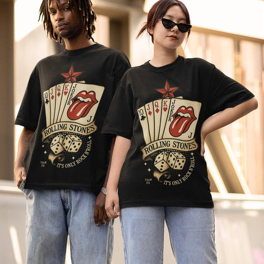 Rolling Stones t-shirt featuring playing cards