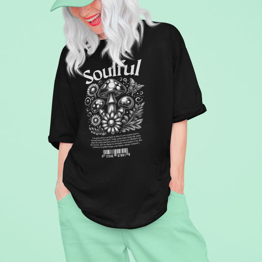Soulful 70s Trippy Mushroom Oversized Unisex T-Shirt