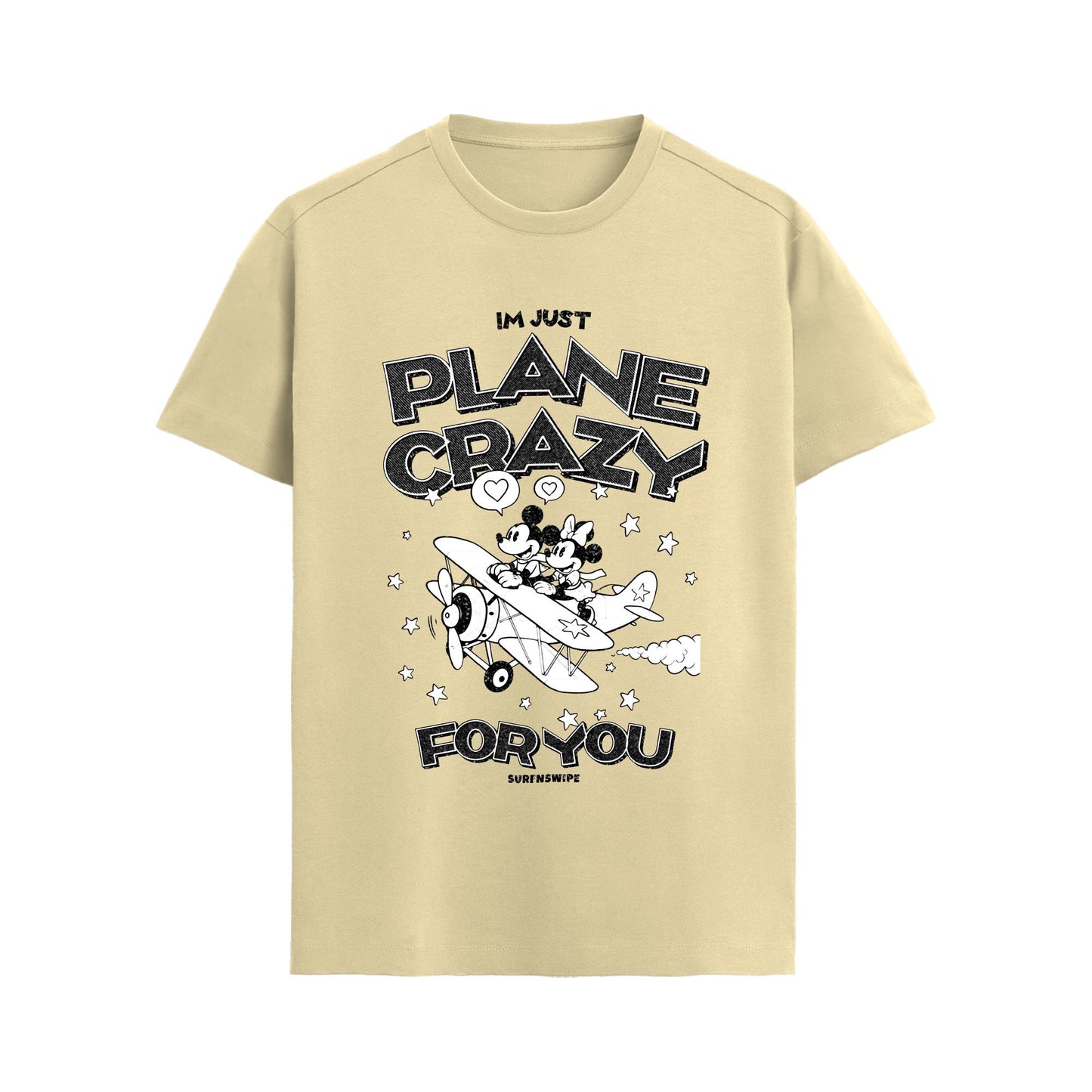Plane Crazy Mickey & Minnie T-Shirt -Supima Cotton Retro Tee