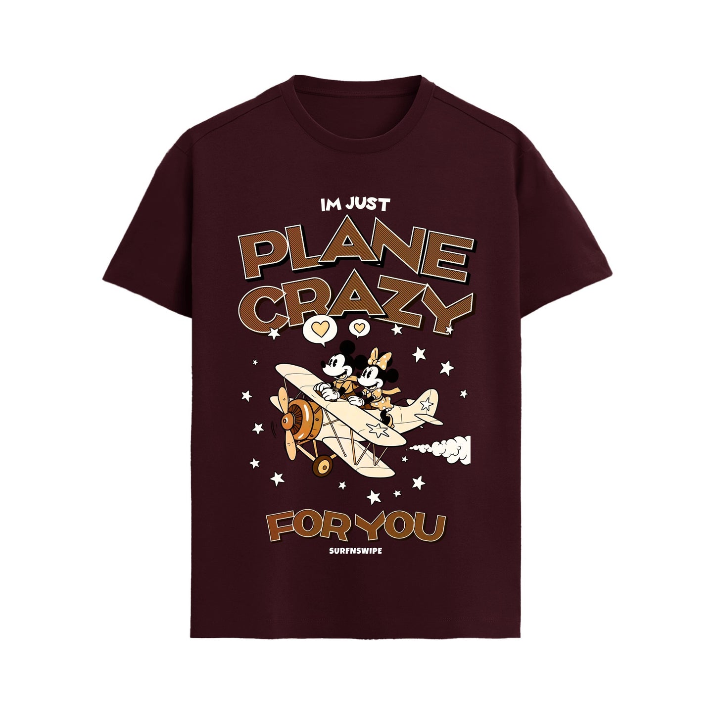 Plane Crazy Mickey & Minnie T-Shirt -Supima Cotton Retro Tee