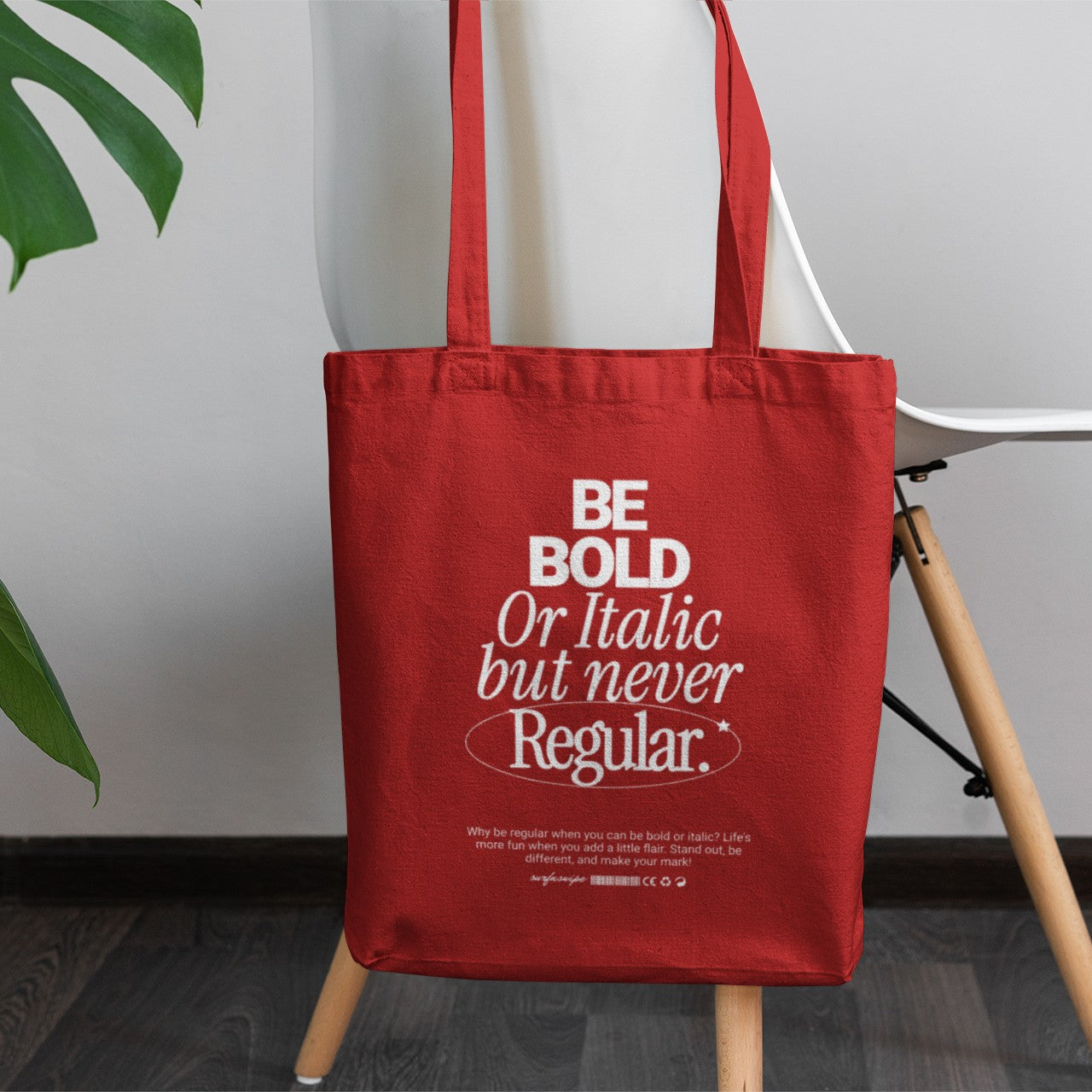 Typographic Quote Printed Canvas Tote Bag