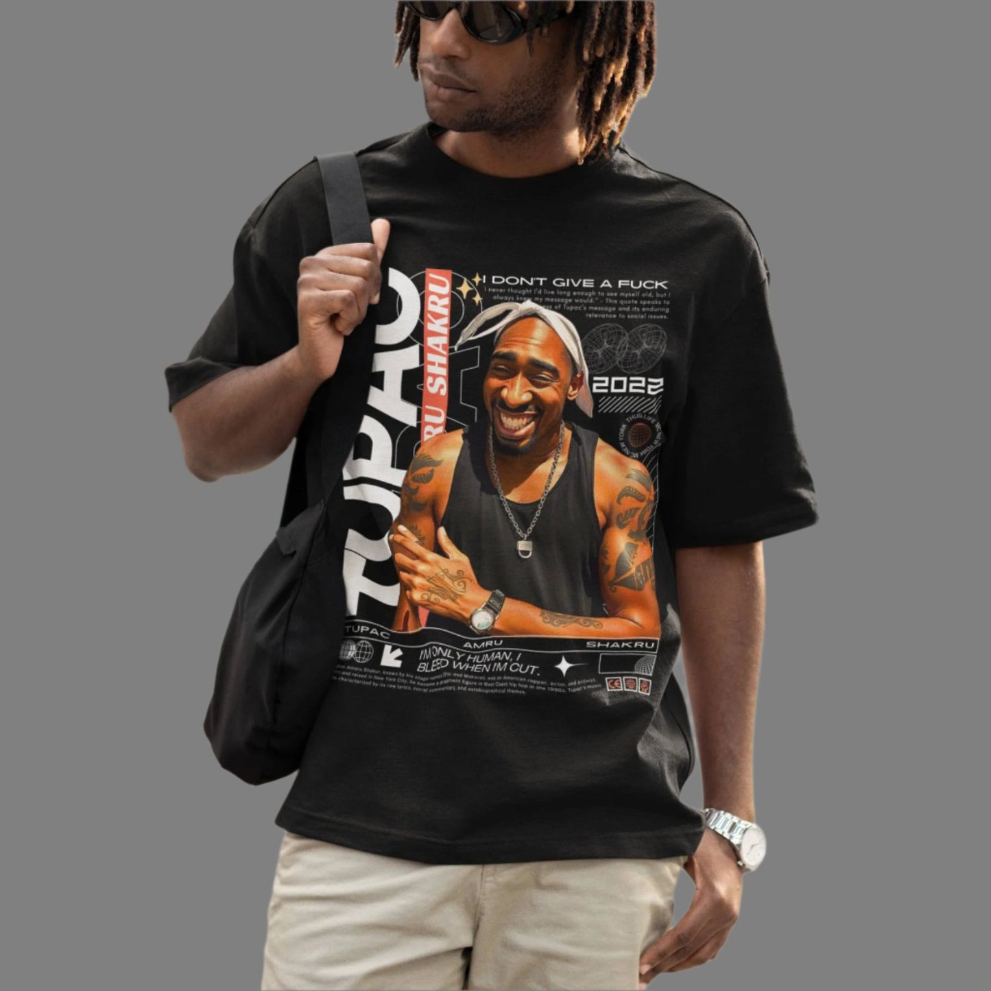Unisex Oversize Hip-Hop Legend Tupac Graphics Tee