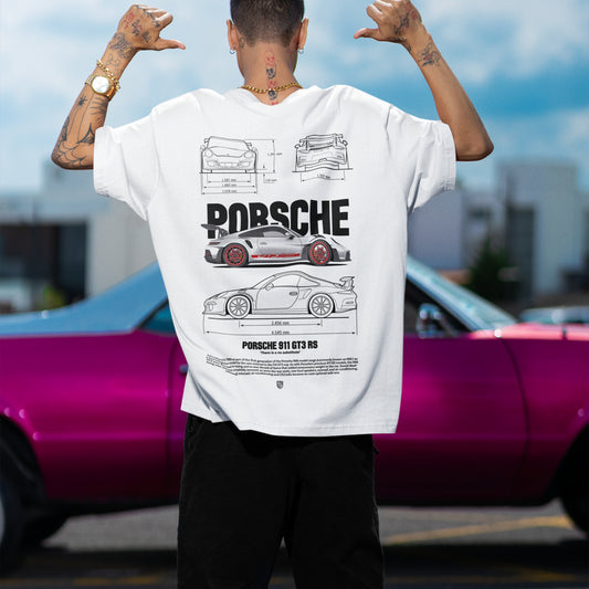 Porsche 911 GT3 RS Blueprint T-Shirt - Automotive Enthusiast Tee