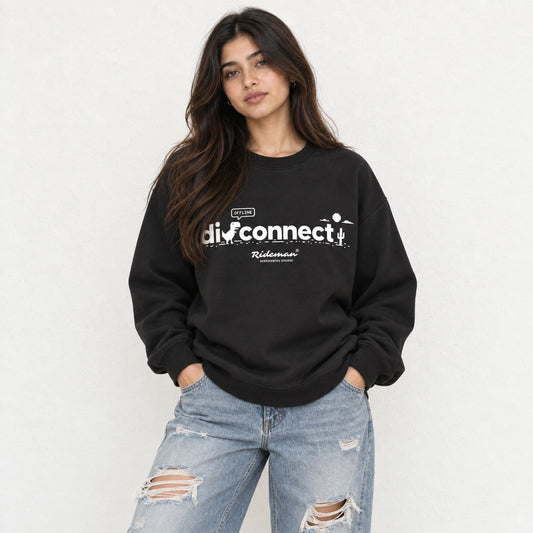 Disconnect Graphic Oversized Heavyweight Sweatshirt