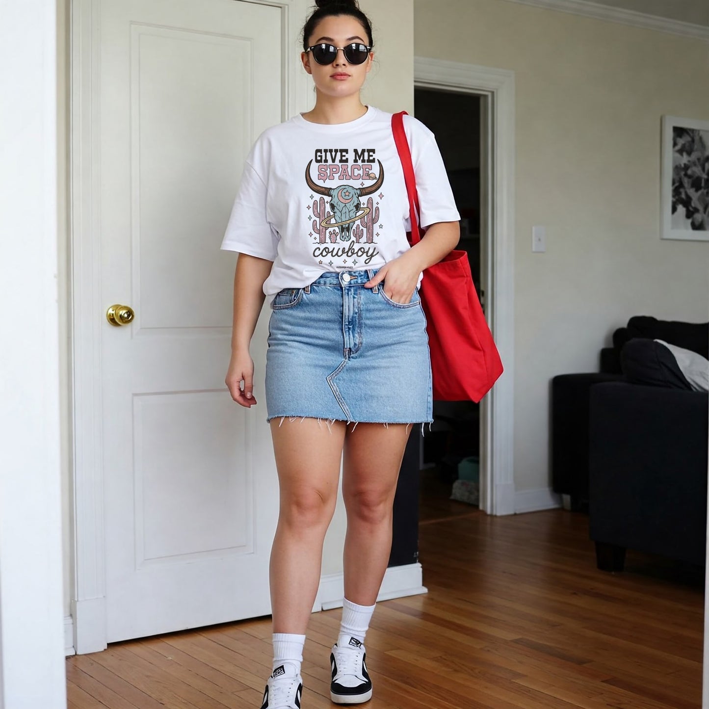 Woman wearing oversized