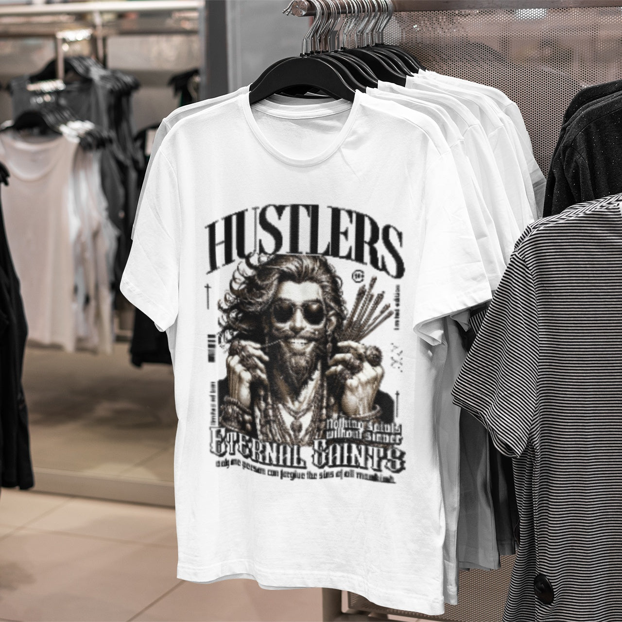 Hustlers Printed Oversize Fit Unisex T Shirt