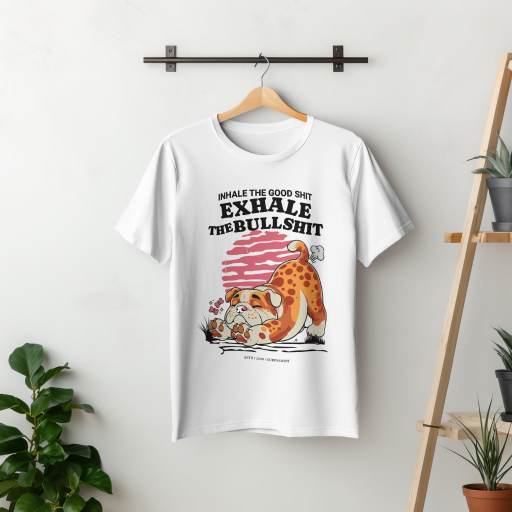Inhale the Good Shit, Exhale the Bullshit Funny Women’s Oversized T-Shirt