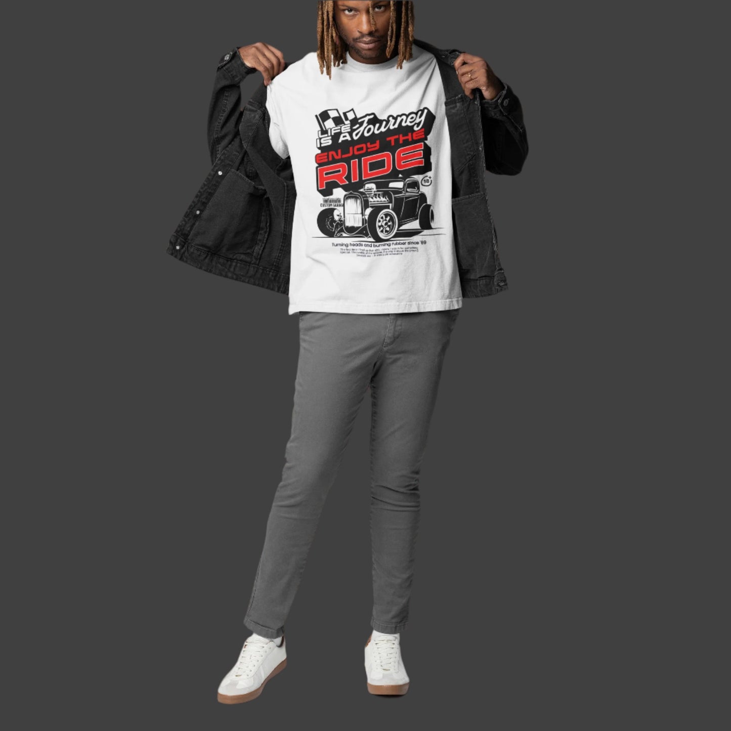 Graphic Printed Oversized French Terry T-shirt