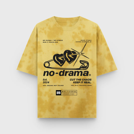 No-Drama tie-dye t-shirt in vintage yellow