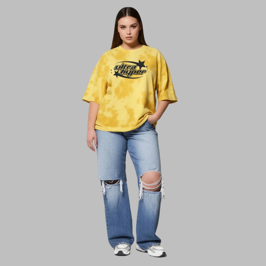 Ultra Hyper Yellow Tie-Dye Oversized T-Shirt