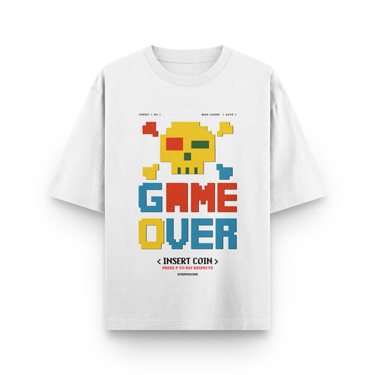 Retro Gaming Game Over T-Shirt - 8-Bit Pixel Art Arcade Tee