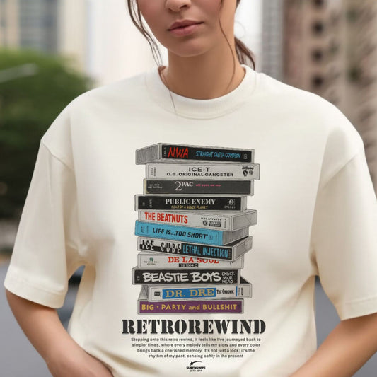 Vintage Rock & Roll Cassette Oversized T-shirt