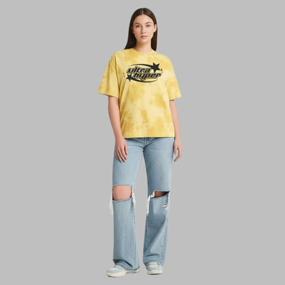 Ultra Hyper Yellow Tie-Dye Oversized T-Shirt