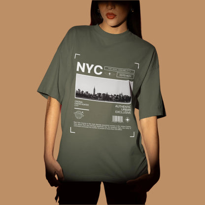 240 GSM Oversize Cotton Tee with NYC Graphic