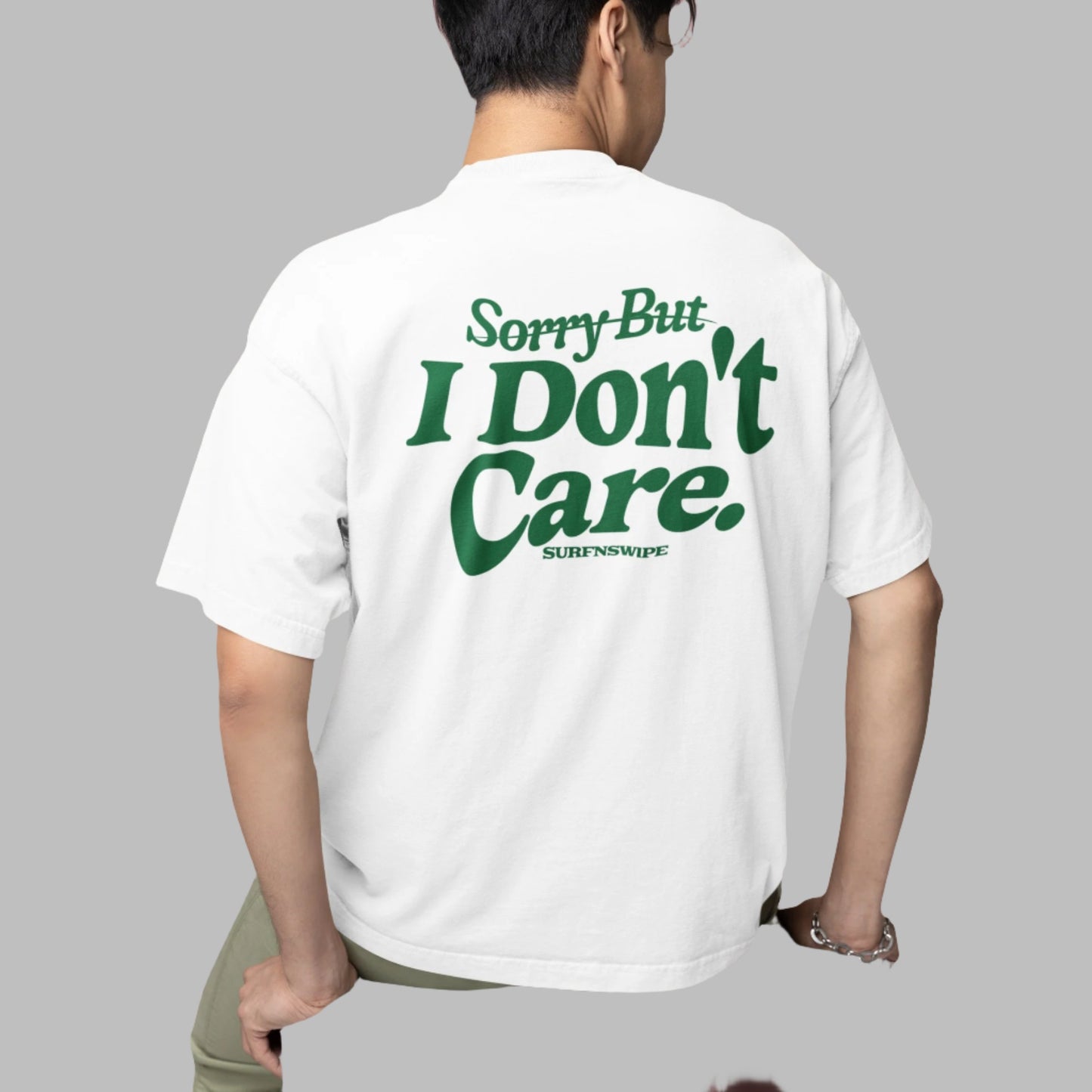240 GSM graphic oversized white t-shirt back view - SURFNSWIPE streetwear India