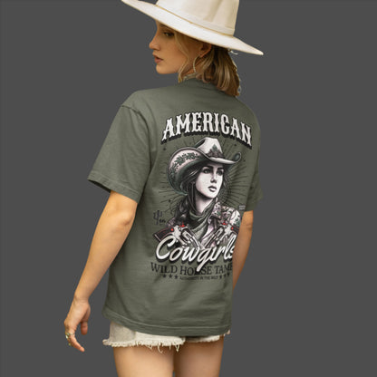 American Cowgirl Printed Graphic Oversized Tee