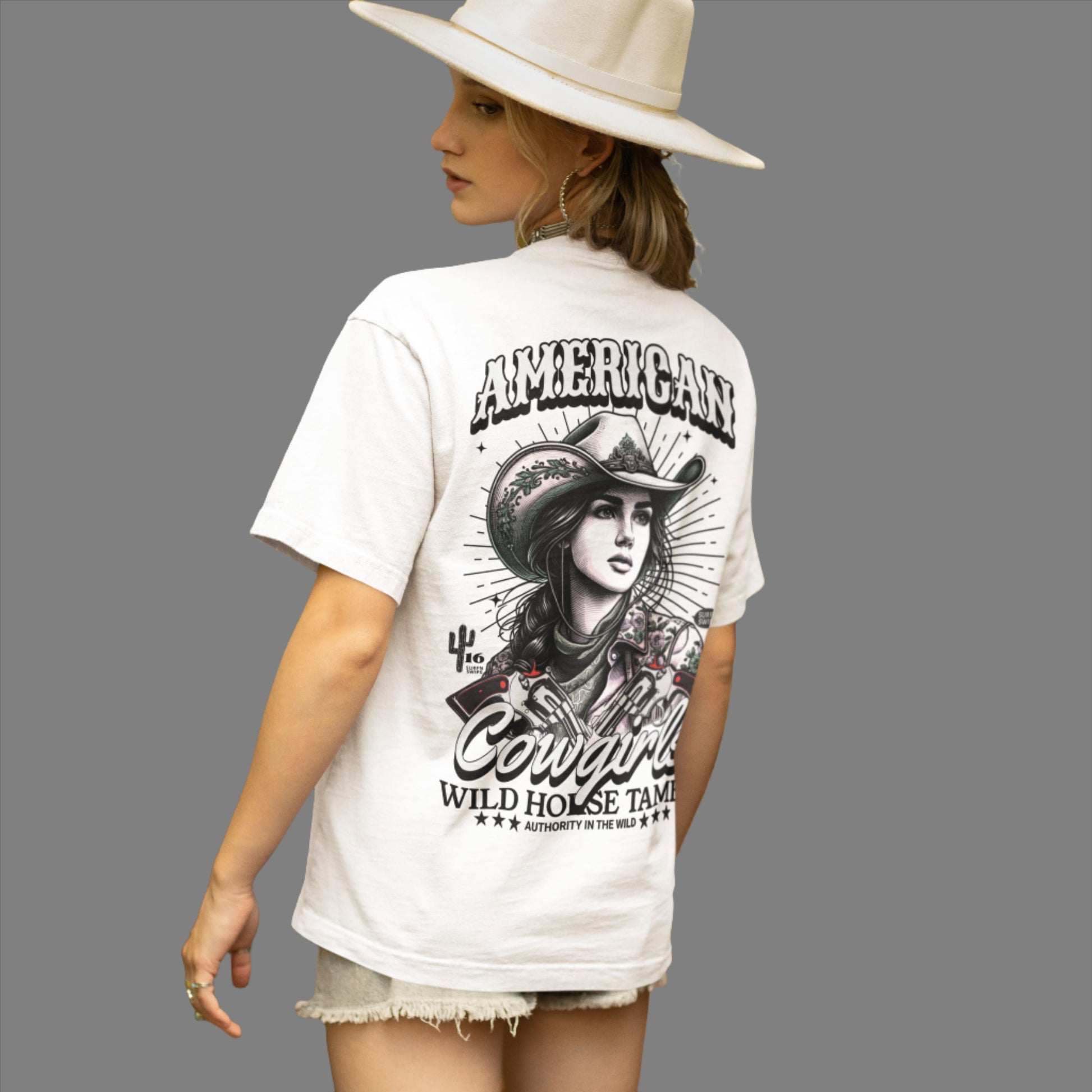 American Cowgirl Printed Graphic Oversized Tee