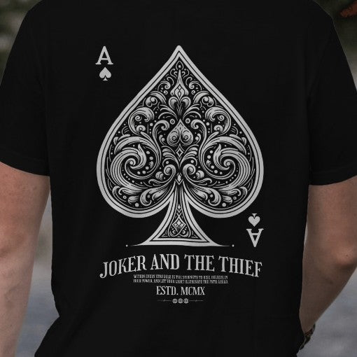 Ace Of Spade Printed  Oversized Black T-shirt