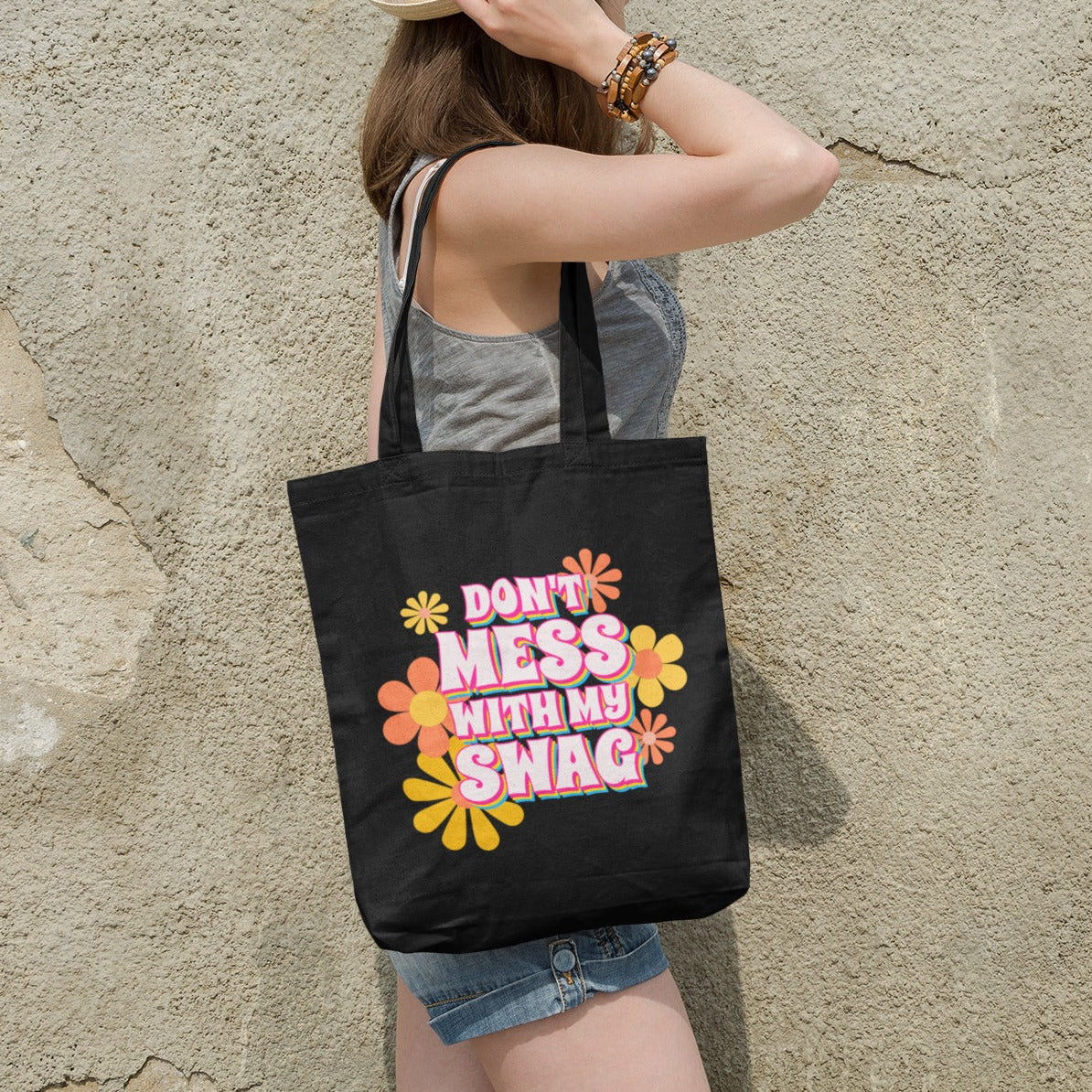 Black Canvas Shoulder Bag