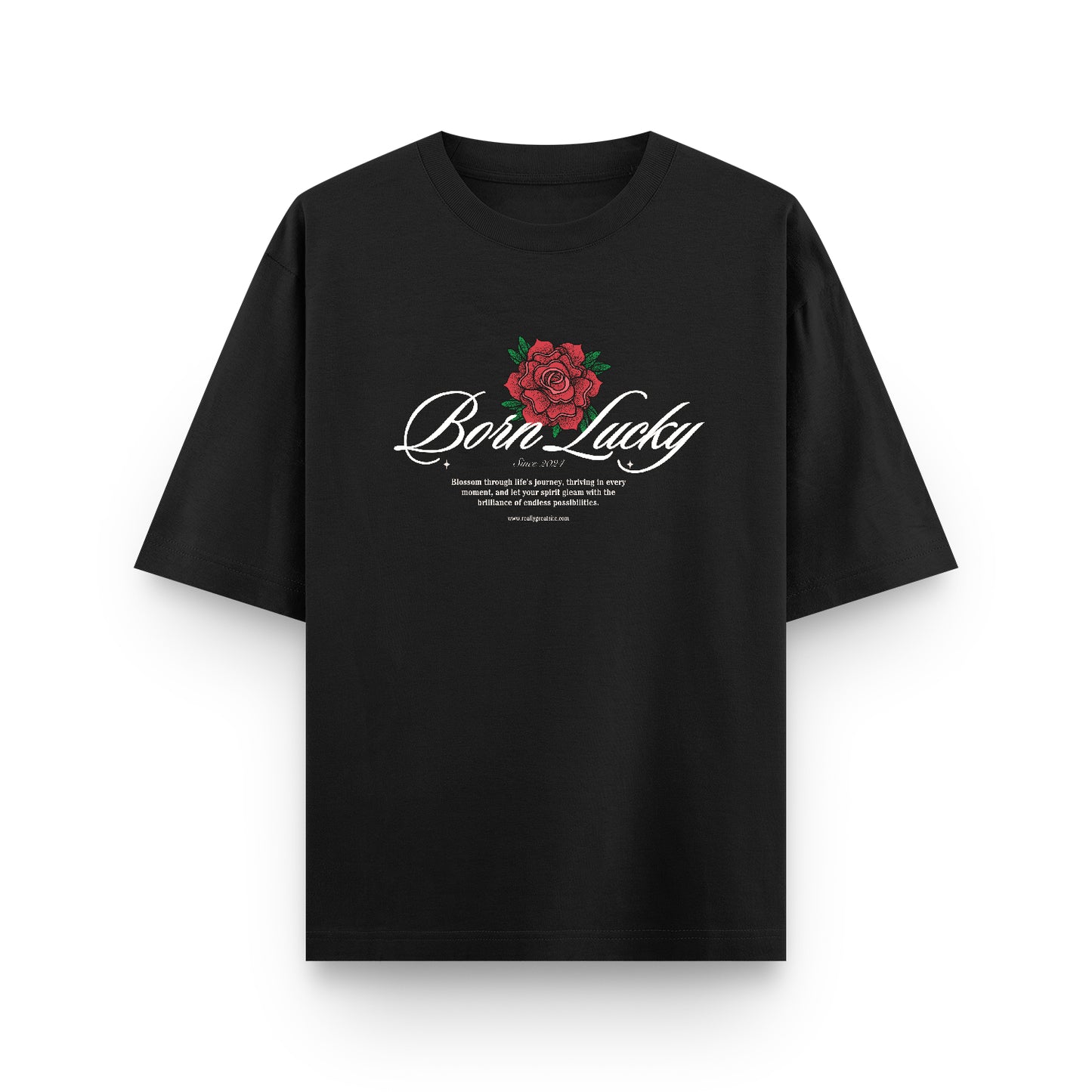 Born Lucky Rose & Skeleton T-Shirt