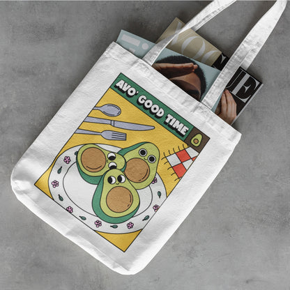 Cute Avocado Printed Avo' Good Time Canvas Tote bag