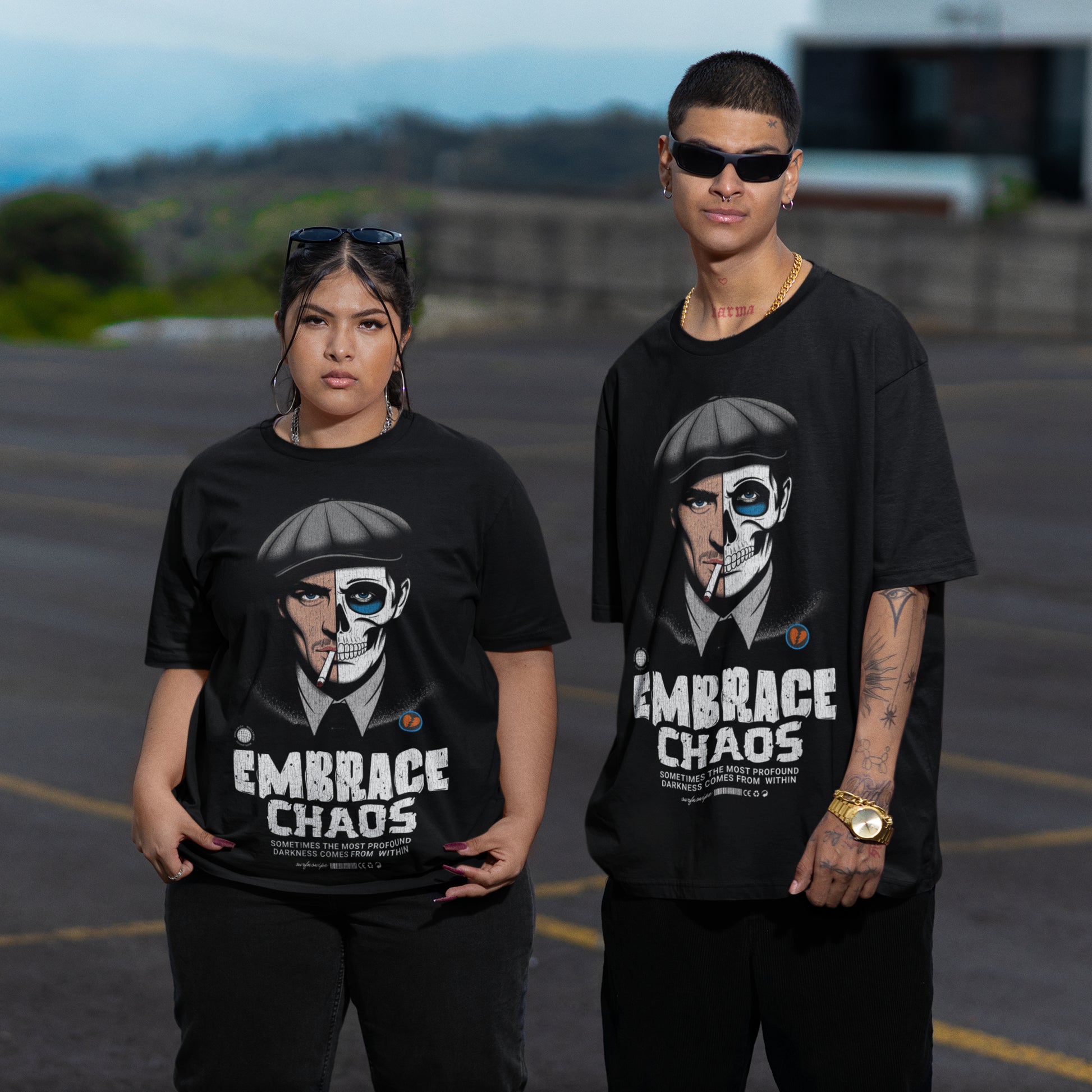 Embrace Chaos Edgy Streetwear Design Unisex T-shirt