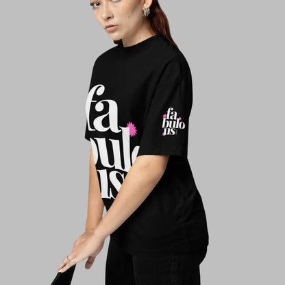 Fabulous Printed Round Neck Oversized Cotton T-shirt