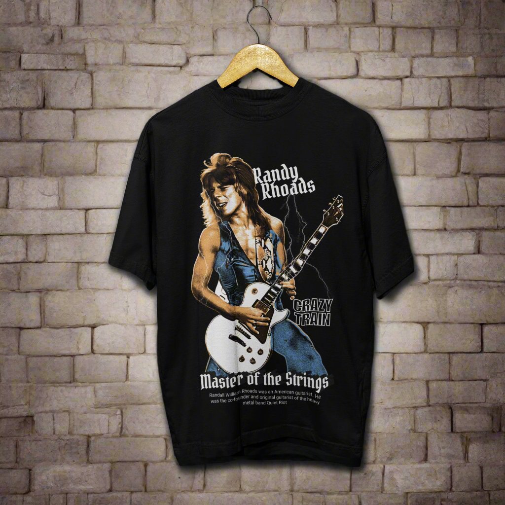 French Terry Oversized Randy Rhoads Guitar Legend T-Shirt
