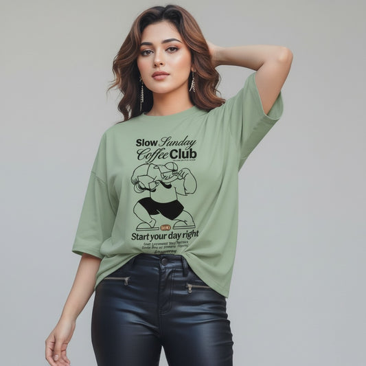 Slow Sunday Coffee Club Oversized Tee