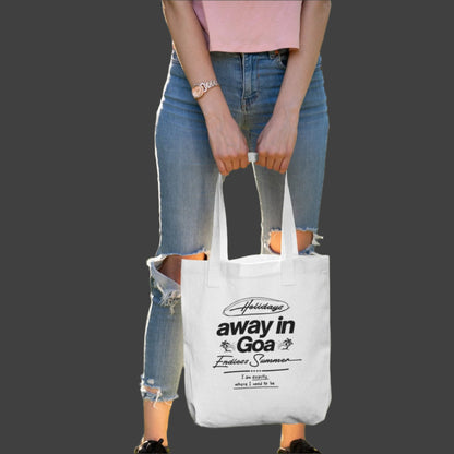 Goa Vacation Tote Bag | Holiday Essentials| Printed Canvas Shopper Bag