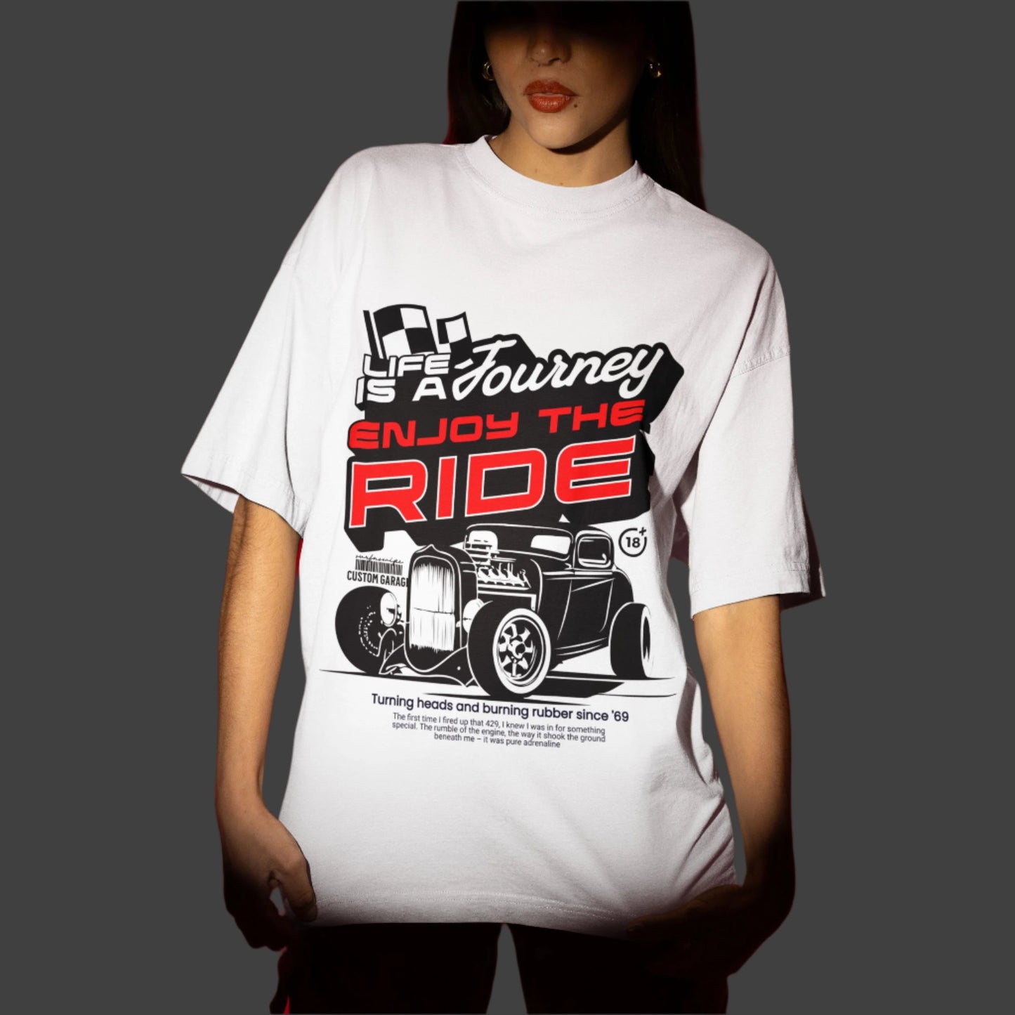 Graphic Printed Oversized French Terry T-shirt