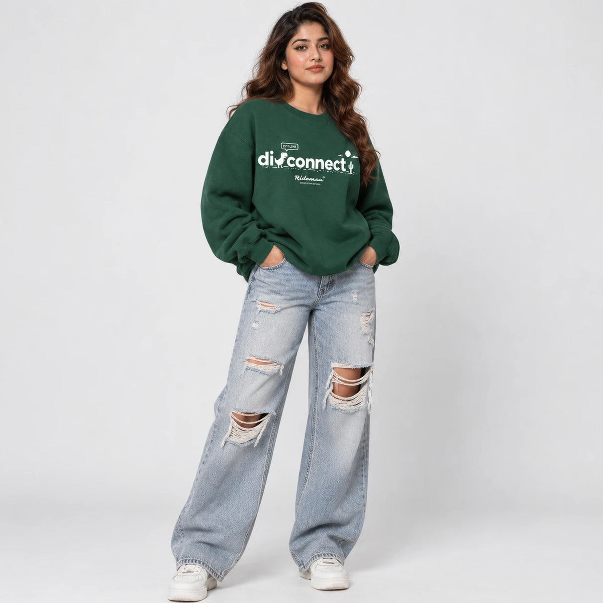 Disconnect Graphic Oversized Heavyweight Sweatshirt